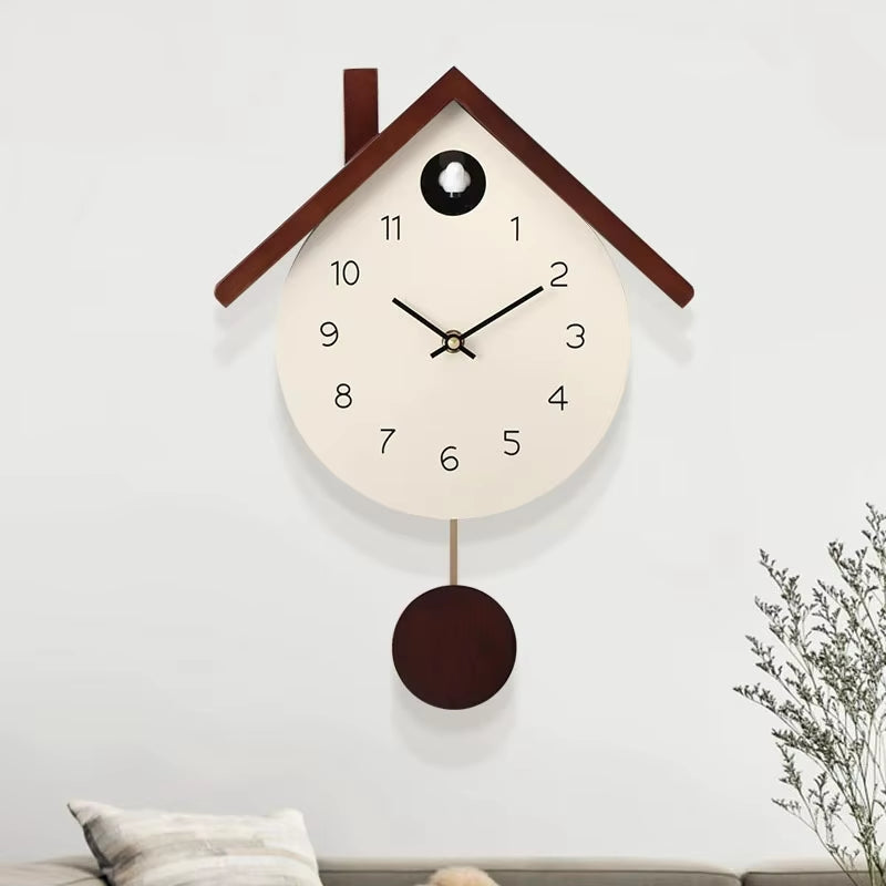 Maple Leaf Cuckoo Clock Bird Chirping Clock Wall Clock Cuccu Watch Kids Bedroom Decoration Study Room Home Decor