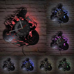 Horloge Murale "American Chopper" – Vinyle Recyclé & Design Moto Custom - Vignette | La Belle Horloge
