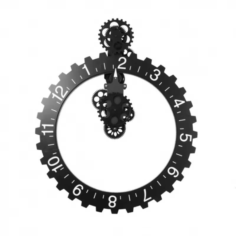 Industrial Steampunk Gear Wall Clock Artistic ABS Metal Precision Quartz Movement Timepiece for Office Living Room Home Decor