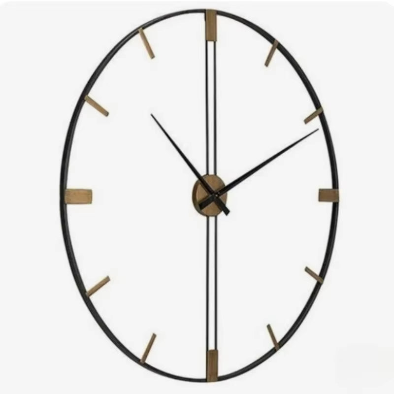 Large Wall Clock Living Room Iron Art round Clocks Mechanism Silent Watches Kitchen Luxury Watch Room Design Wall Decoration