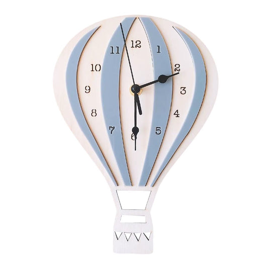 Cartoon Hot Air Balloon Clock Silent Non Ticking for Dining Room Cafe Decor