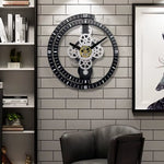Horloge Murale "Industrial Gear Rotating" – Design Artistique & Engrenages Mobiles - Vignette | La Belle Horloge