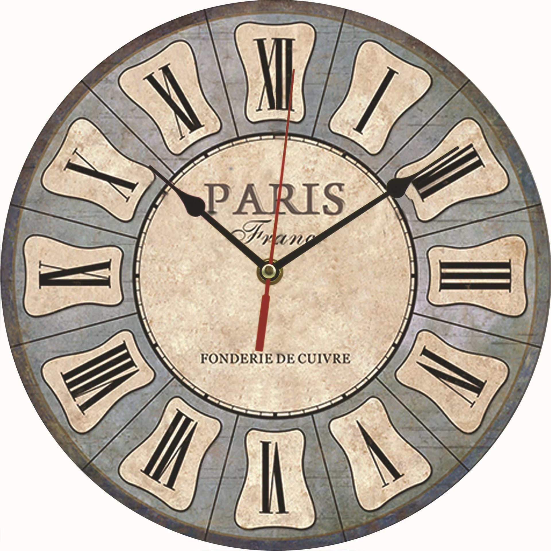 Creative Wooden Wall Clock 30Cm MDF Density Board Silent Quartz Clock