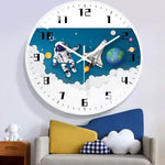 Horloge Murale Enfant Espace Astronaute – Chambre Garçon Silencieuse Design Cosmos - Vignette | La Belle Horloge