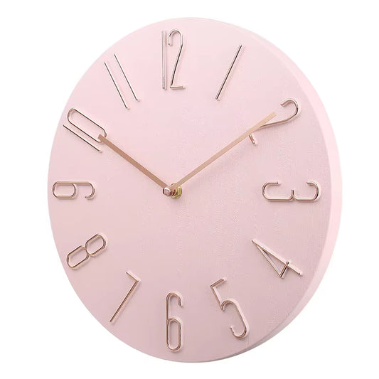 30Cm Wall Clock Black Battery Operated Silent Non Ticking Simple Minimalist Rose Gold Numbers Clock Decorative Home Wall Clocks