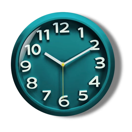 11 Inch New Cubic Wall Clock round Simple Clock for School Study Living Room Clock Silent Quartz Movement Alarm Clocks