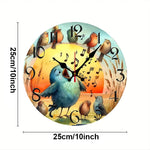 Horloge Murale Oiseaux Chanteurs Illustration – Aquarelle Nature Silencieuse - Vignette | La Belle Horloge