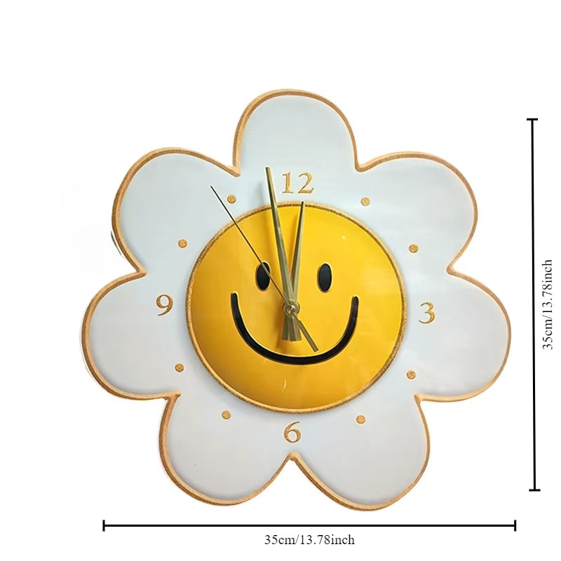 Luminous Sunflower Cartoon Silent Decorative Wall Clock Living Room Children'S Room Office Decorative Wall Clock