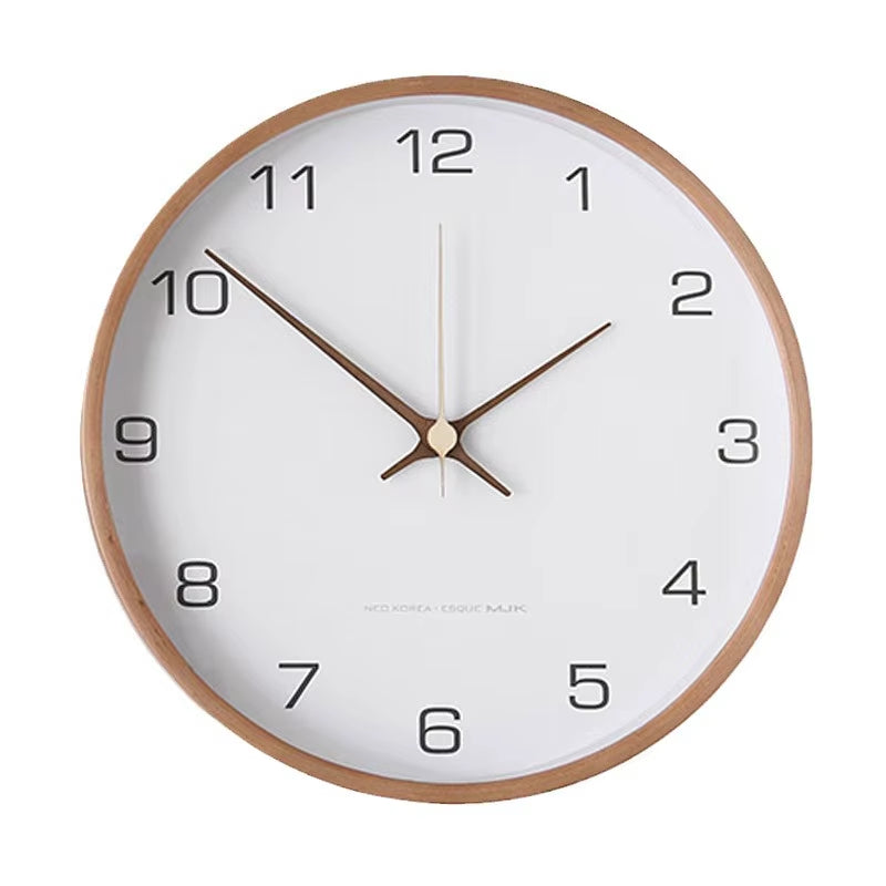 Nordic Solid Wood Wall Clock Modern Simple Creative Clocks Chinese Fashion Personality Wall Clock Living Room Bedroom Home Decor