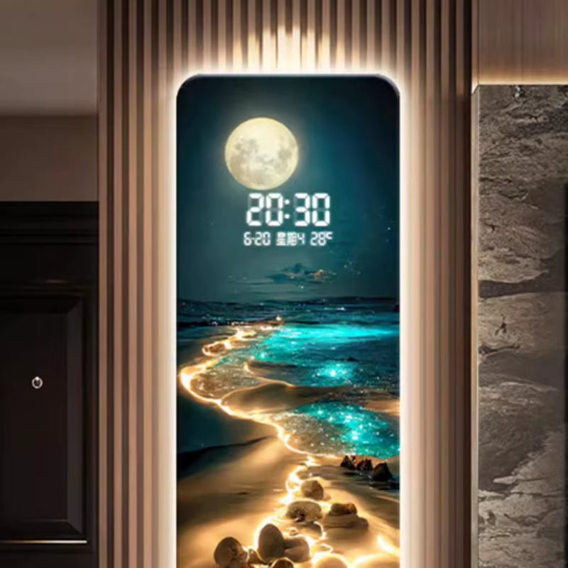 Large Wall Clock Home Decor Items Interior Living Room Digital Clock Wall Noiseless Gaming Room Kitchen Home Decoration Luxury