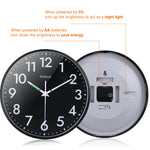 Horloge Murale LED Silencieuse Capteur Lumière – Chambre Nuit Automatique - Vignette | La Belle Horloge