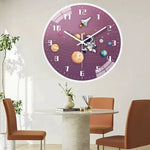 Horloge Murale Enfant Espace Astronaute – Chambre Garçon Silencieuse Design Cosmos - Vignette | La Belle Horloge
