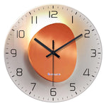 Horloge Murale en Verre Trempé Silencieuse – Design Bicolore Orange et Blanc - Vignette | La Belle Horloge