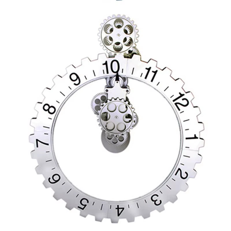 Industrial Steampunk Gear Wall Clock Artistic ABS Metal Precision Quartz Movement Timepiece for Office Living Room Home Decor
