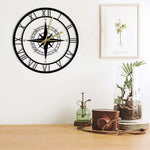 Horloge Murale "Compass Rose Nautical" – Design Boussole & Rétro Voyageur - Vignette | La Belle Horloge