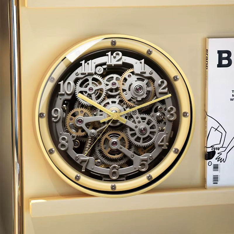 A European-Style Retro Clock That Imitates a Mechanical Feel a Wall Clock for Home Use in the Living Room