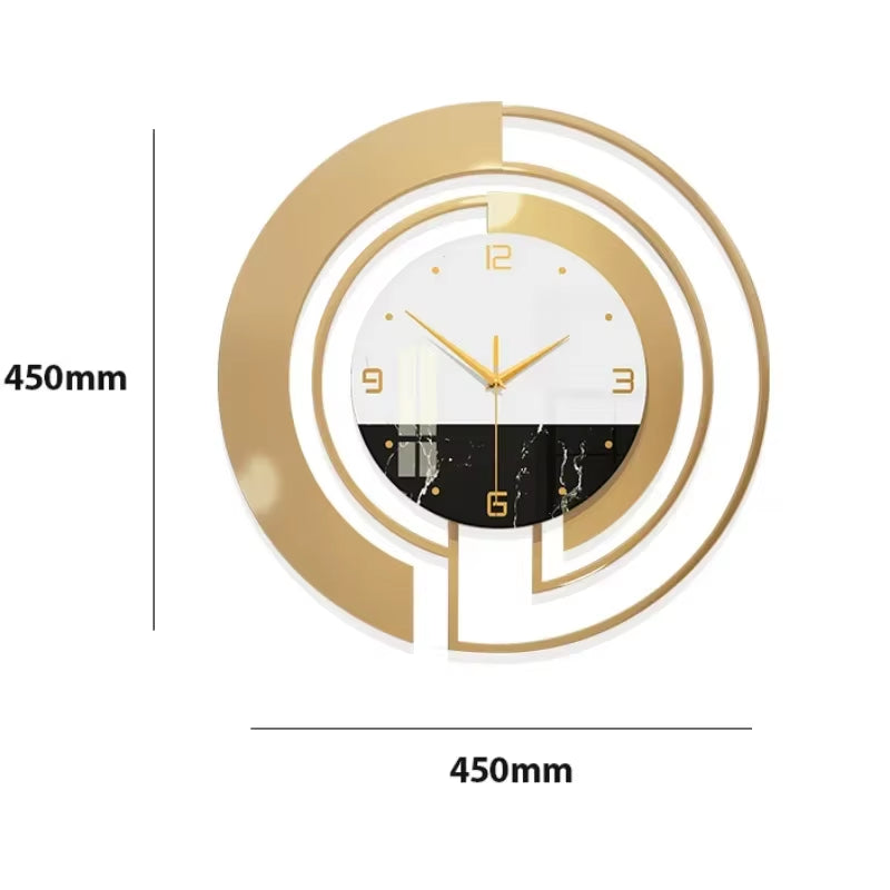 Nordic Light Luxury Metal Wall Clock Fashion Design Large Home Decoration Pendant Clock Hotel Living Room Wall Hanging Clock