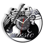 Horloge Vinyle Guitare Rock — Déco Murale Musicien - Vignette | La Belle Horloge