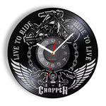 Horloge Vinyle Moto — Déco Murale Motard & Biker - Vignette | La Belle Horloge