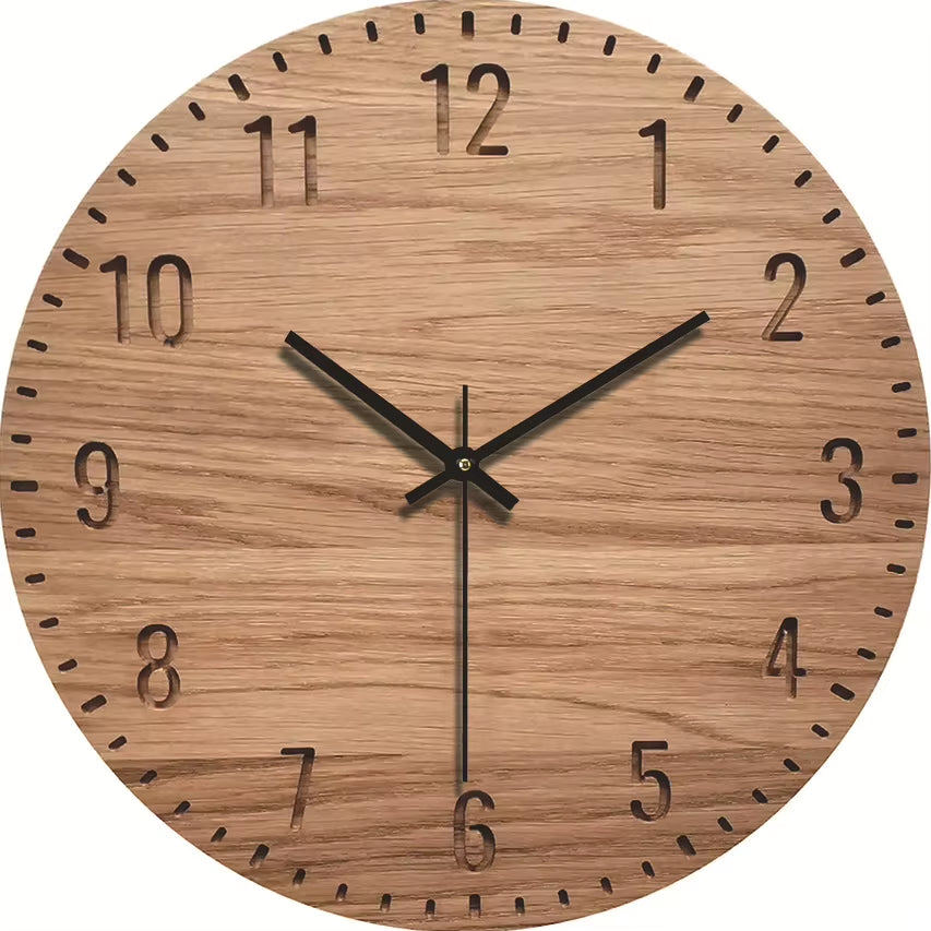 Wood Grain Wall Clock Transparent Minimalist Design Hanging Silent Clock Living Room Office Art Wall Watch Home Decor Hororloge