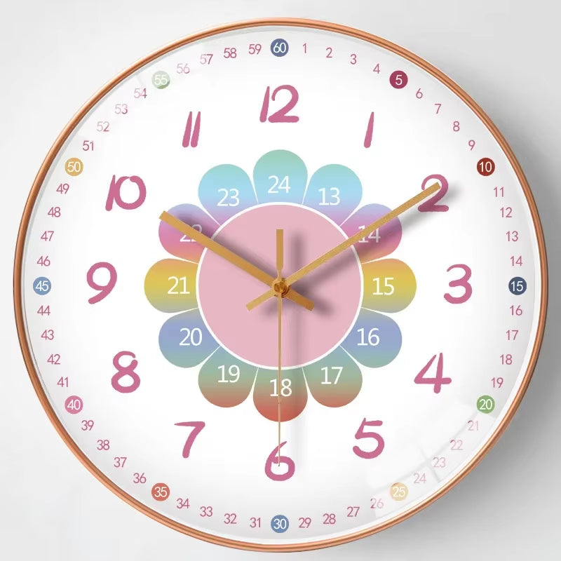 Circular Wall Clock with High Lens Plane, Silent Teaching Clock for Kitchen, Home Decorative, 12 Inches, 30Cm
