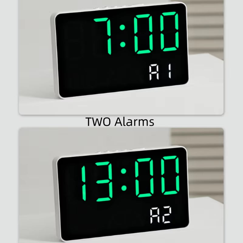1PC Large LED Digital Clock, Indoor Thermometer Hygrometer, Alarm Clock with Big Digits for Home Decor