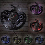 Horloge Murale "American Chopper" – Vinyle Recyclé & Design Moto Custom - Vignette | La Belle Horloge