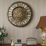 Horloge Murale Engrenages Mobiles Silencieuse – Style Steampunk Chiffres Romains - Vignette | La Belle Horloge