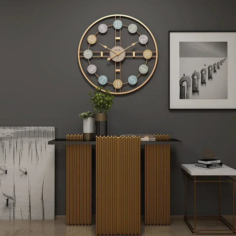 Grande Horloge Murale Vintage En Métal, Fonctionnement Silencieux, Design Mécanique, Accessoire De Décoration De Chambre, Décoration Moderne Pour La Maison, Horloge.