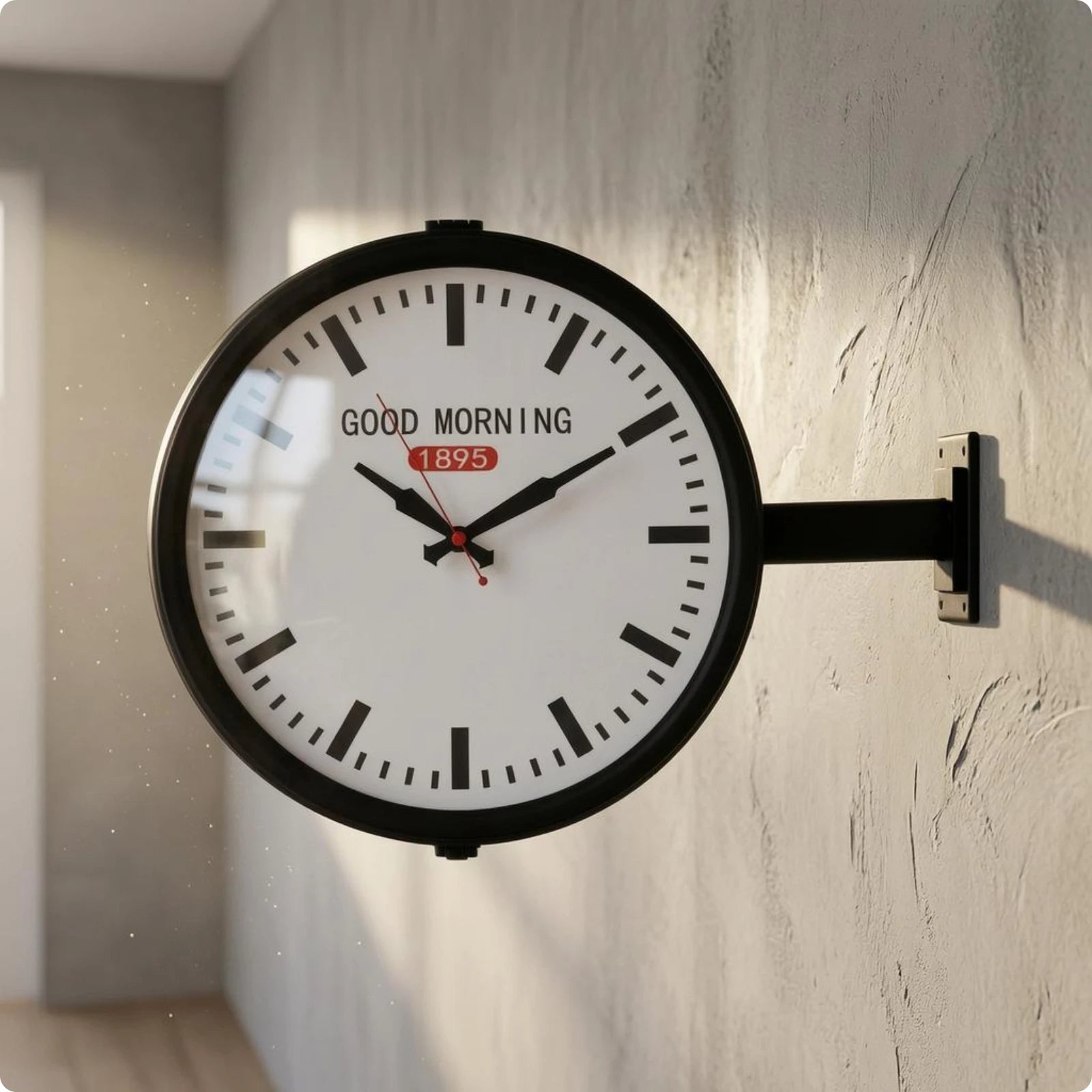 Horloge Murale Silencieuse, Horloge Numérique Double Face Avec Support Latéral, Décorations D'Horloge D'Angle Pour La Chambre, La Maison, La Chambre À Coucher