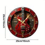 Horloge Murale Guitare Silencieuse – Design Rock Vintage - Vignette | La Belle Horloge