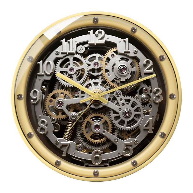 A European-Style Retro Clock That Imitates a Mechanical Feel a Wall Clock for Home Use in the Living Room