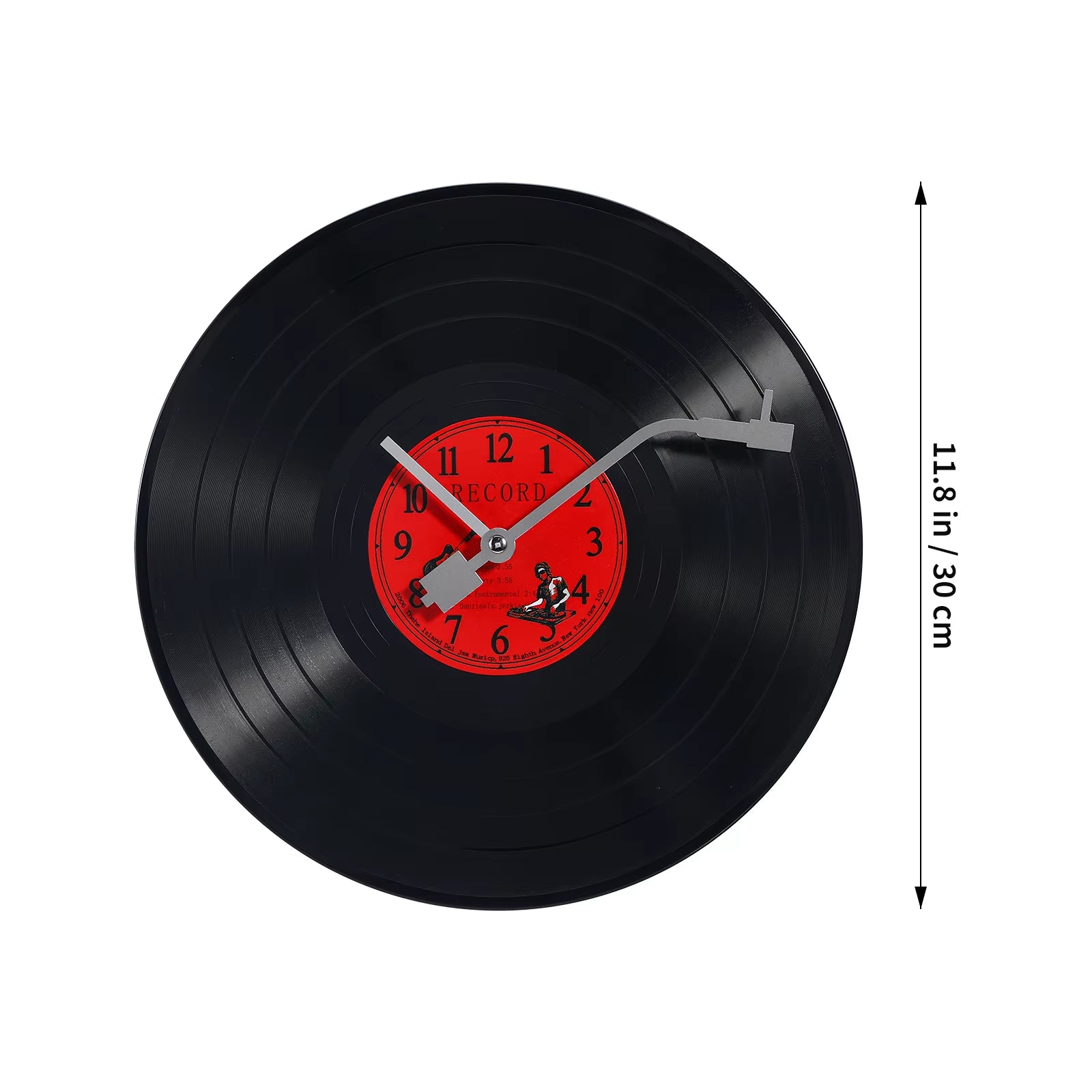Vinyl Record Wall Clock Home Decor Artistic Black Music Cute Decorative Vintage Office Creative Vinyl Record Shape Wall Clock