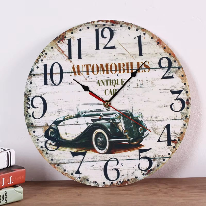 Creative Wooden Wall Clock 30Cm MDF Density Board Silent Quartz Clock