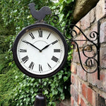 Horloge de Jardin Double Face Coq Vintage avec Potence - Vignette | La Belle Horloge