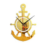Horloge Murale "Odyssée" – Miroir Acrylique 3D Style Marin & Gouvernail - Vignette | La Belle Horloge