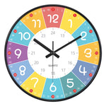 Horloge Pédagogique "24 Styles" – Apprendre l'Heure en Couleurs & Silence 20cm - Vignette | La Belle Horloge