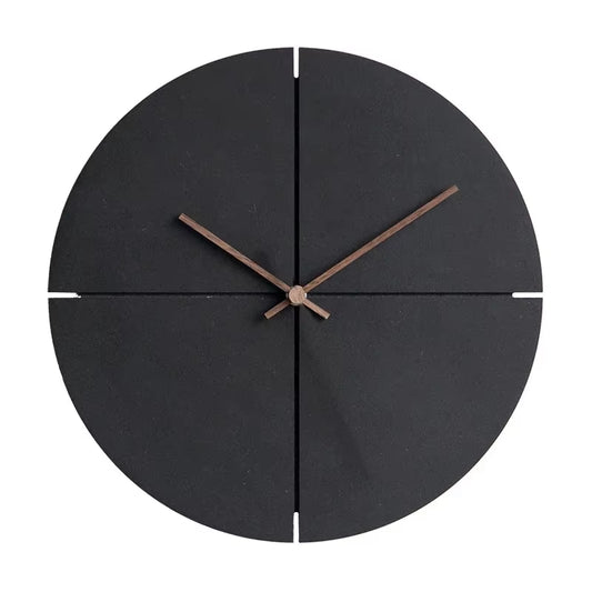 Nordic Minimalist Wooden Wall Clock, Black Mute Wall Clock, Home Decoration, Living Room, Kitchen Personality, 1Pc