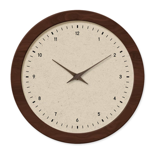 French Ancient Style Crystal Porcelain round Simple Pattern Wooden Wall Clock Living Room Bedroom Kitchen Home Decoration Wall Clock Silent Quartz Clock Holiday Gift 12 Inches 14 Inches 16Inch (Without Battery)