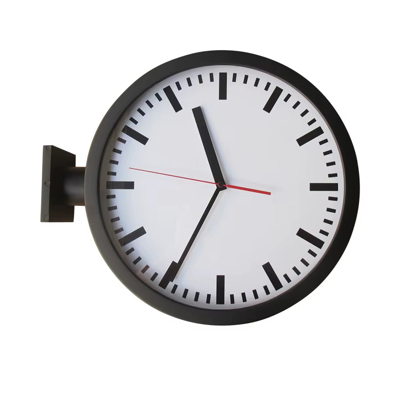 15Inch Double Sided Modern Simple High-End Wall Clock Large Metal Office Home Vertical Horizontal Hanging Dual-Use Electronics
