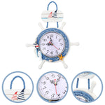 Horloge Murale "Amiral" – Gouvernail Nautique & Style Marine Authentique - Vignette | La Belle Horloge