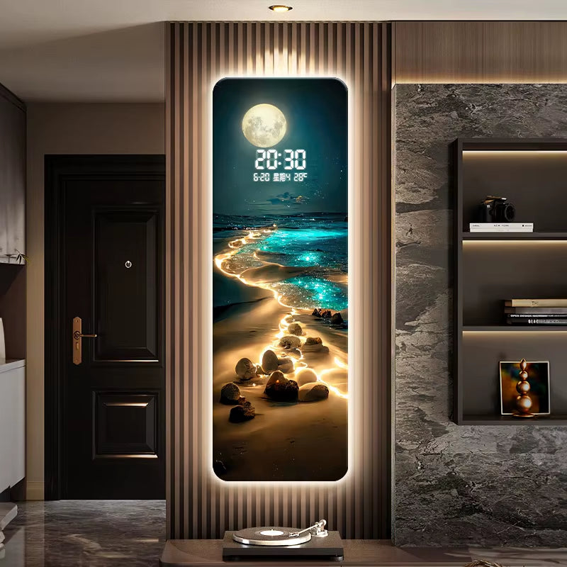 Large Wall Clock Home Decor Items Interior Living Room Digital Clock Wall Noiseless Gaming Room Kitchen Home Decoration Luxury