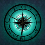 Horloge Murale "Compass Rose Nautical" – Design Boussole & Rétro Voyageur - Vignette | La Belle Horloge