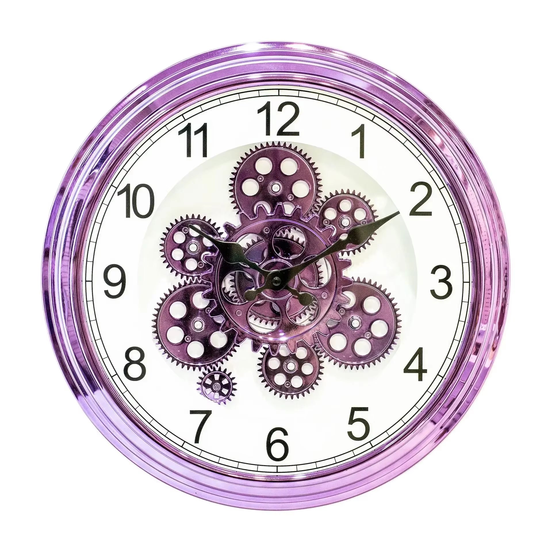 Transparent Steampunk Moving Gears Wall Clocks Vintage Industrial Large Rustic Gear Clock Modern Real Moving Gear Wall Clock