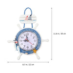 Horloge Murale "Amiral" – Gouvernail Nautique & Style Marine Authentique - Vignette | La Belle Horloge