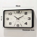 Horloge Murale Rectangulaire Silencieuse – Style Rétro Vintage Cadre Noir - Vignette | La Belle Horloge