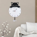 Horloge Murale "Black Cat Tail Swing" – Chat Pendule & Queue Poisson Mobile - Vignette | La Belle Horloge