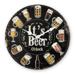 Horloge murale bois "It's Beer O'Clock" — déco bière rétro, mécanisme silencieux - Vignette | La Belle Horloge