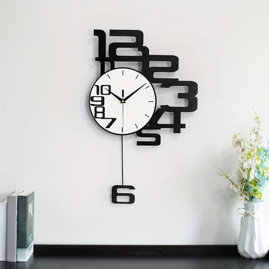 Silent Non-Ticking 1Pc Modern Minimalist Metal Wall Clock, Digital Display,For Christmas and Halloween Decorations,Gift