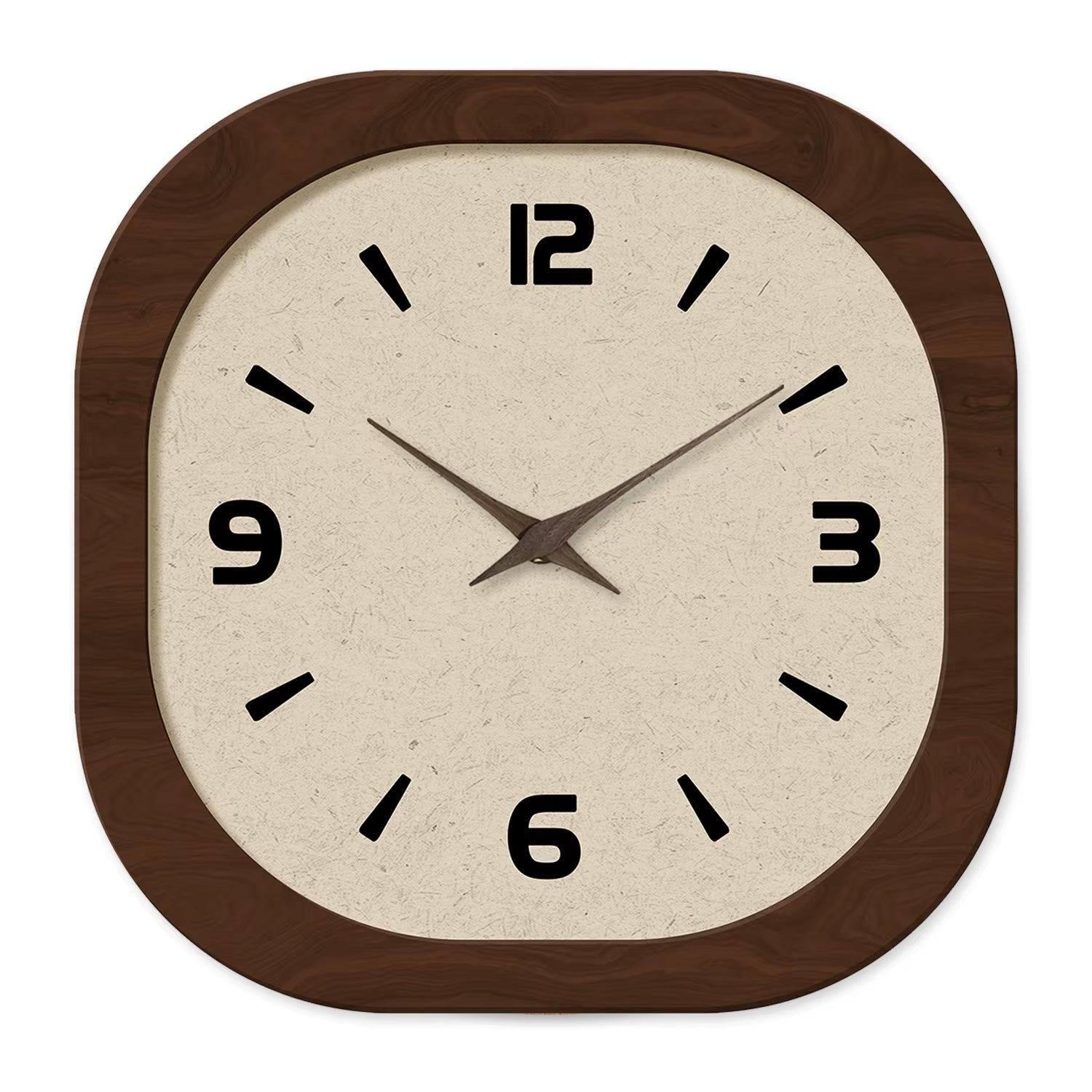 French-Style Retro Cream Crystal Porcelain Square-Shaped Simple Pattern Wooden Wall Clock for Living Room, Bedroom, Kitchen, Home Decoration, Silent Quartz Clock, Holiday Gift, 12 Inches, 14 Inches 16Inch (Battery Not Included)